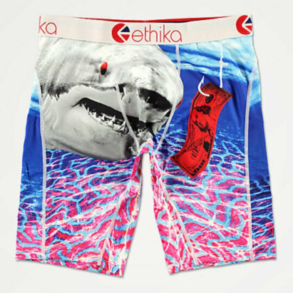 ETHIKA GREAT WHITE SHARK LONG BOXERS UNDERWEAR BRAND NEW LARGE HTF RARE PSD MENS